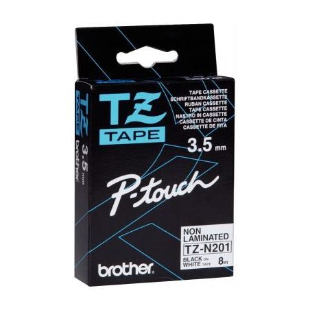 Achetez BROTHER Ruban flexible pré-découpé non laminé noir/blanc 3,5mm TZEN201  pas cher sur Ma ..
