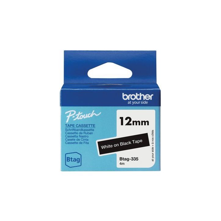 Recharge Brother BTAG blanc sur noir 12 mm BRSPRBTAG335 BROTHER