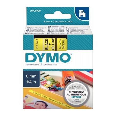 Achetez DYMO Ruban D1 Noir/Jaune 6MMX7M pour 1000/1000+/2000/3500/4500/5000/5502 pas cher sur Ma Ren..