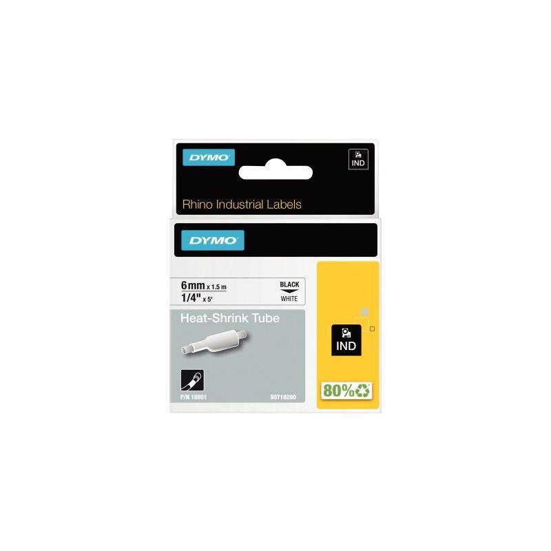 Achetez Recharge DYMO gaine thermorétractable 6mm x 1,5m noir sur blanc 18051 DYMO pas cher sur Ma .. Achetez Recharge DYMO gaine thermorétractable 6mm x 1,5m noir sur blanc 18051 DYMO pas cher sur Ma ..