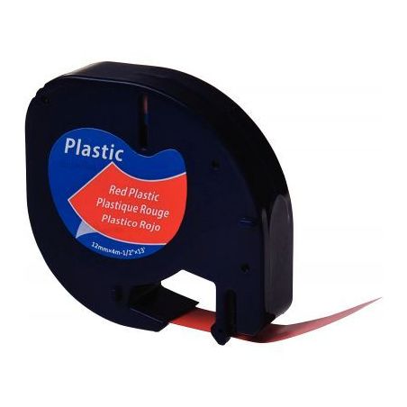 Achetez DYMO Ruban LETRATAG Noir/plastique Rouge 12mmx4m pas cher sur Ma Rentrée Scolaire