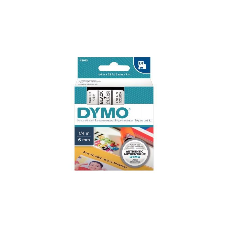 Achetez DYMO Ruban D1 Noir/transparent 6MMX7M pour 1000/1000+/2000/3500/4500/5000/5500 pas cher sur .. Achetez DYMO Ruban D1 Noir/transparent 6MMX7M pour 1000/1000+/2000/3500/4500/5000/5500 pas cher sur ..