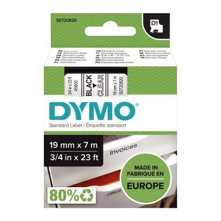 Achetez Recharge DYMO D1 19 mm x 7 m noir et transparent 19 mm S0720820 DYMO pas cher sur Ma Rentré..
