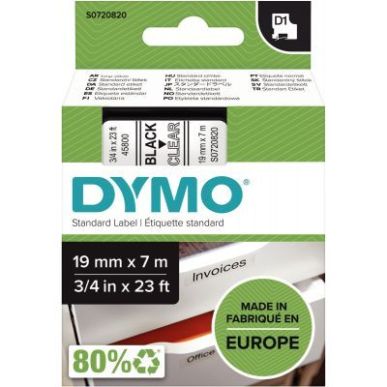 Achetez Recharge DYMO D1 19 mm x 7 m noir et transparent 19 mm S0720820 DYMO pas cher sur Ma Rentré..
