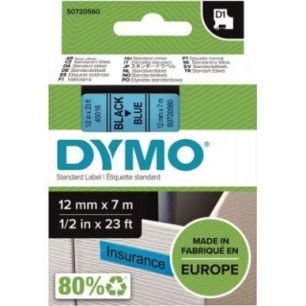 Achetez DYMO Ruban D1 Noir/Bleu 12MMX7M pour 1000/1000+/2000/3500/4500/5000/5517 S0720560 pas cher s..