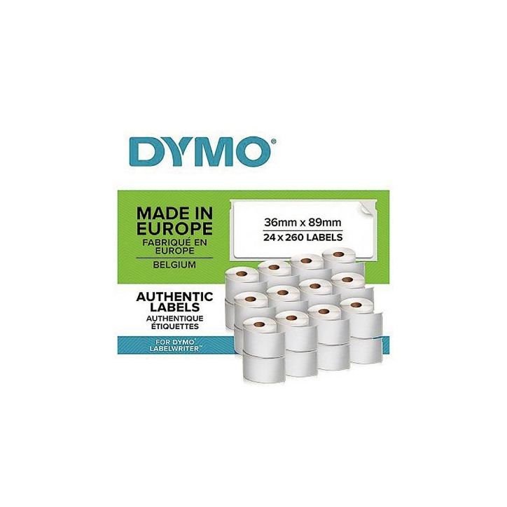 Paquet de 24 rouleaux soit 6 240 étiquettes d'adresse 36*89 mm S0722390 DYMO