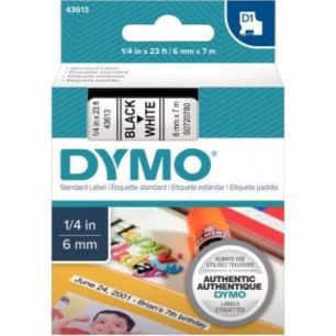 Achetez DYMO Ruban D1 Noir/Blanc 6MMX7M pour 1000/1000+/2000/3500/4500/5000/5501 S0720780 pas cher s..