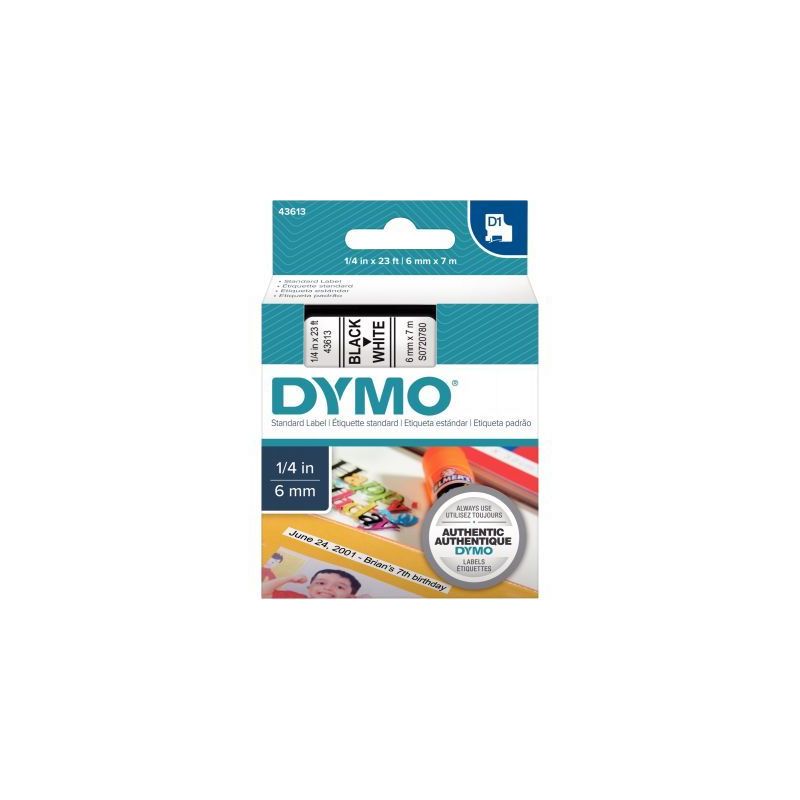 Achetez DYMO Ruban D1 Noir/Blanc 6MMX7M pour 1000/1000+/2000/3500/4500/5000/5501 S0720780 pas cher s.. Achetez DYMO Ruban D1 Noir/Blanc 6MMX7M pour 1000/1000+/2000/3500/4500/5000/5501 S0720780 pas cher s..