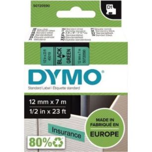 Achetez Recharge DYMO D1 12 mm x 7 m impression noir support vert S0720590 DYMO pas cher sur Ma Rent..