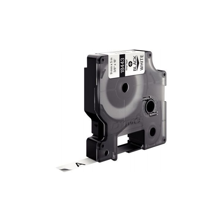 Recharge DYMO pour titreuse Rhino 9mm x 5,5m noir sur blanc 18443 DYMO