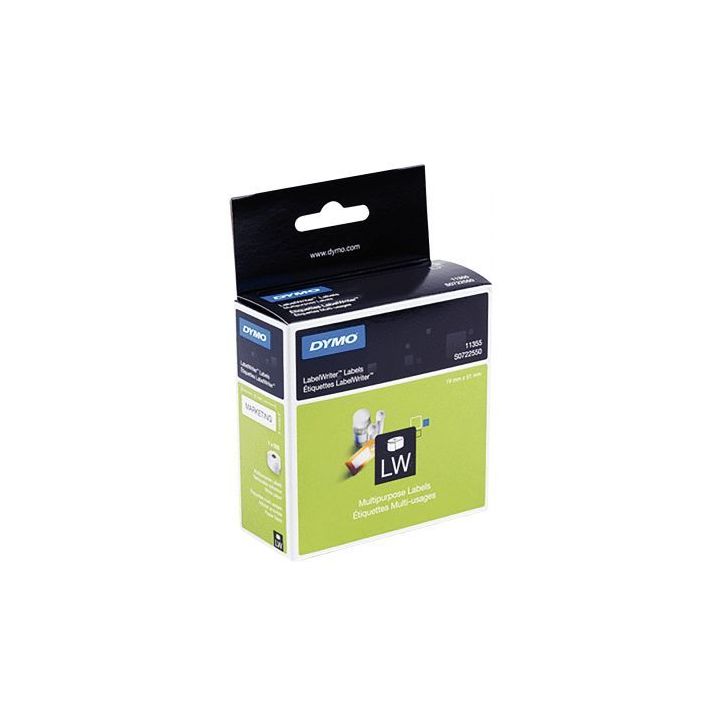 Boite de 1 rouleau de 1000 étiquettes 25 x 12mm multi-usage adhésif semi-permanent S0722530 DYMO