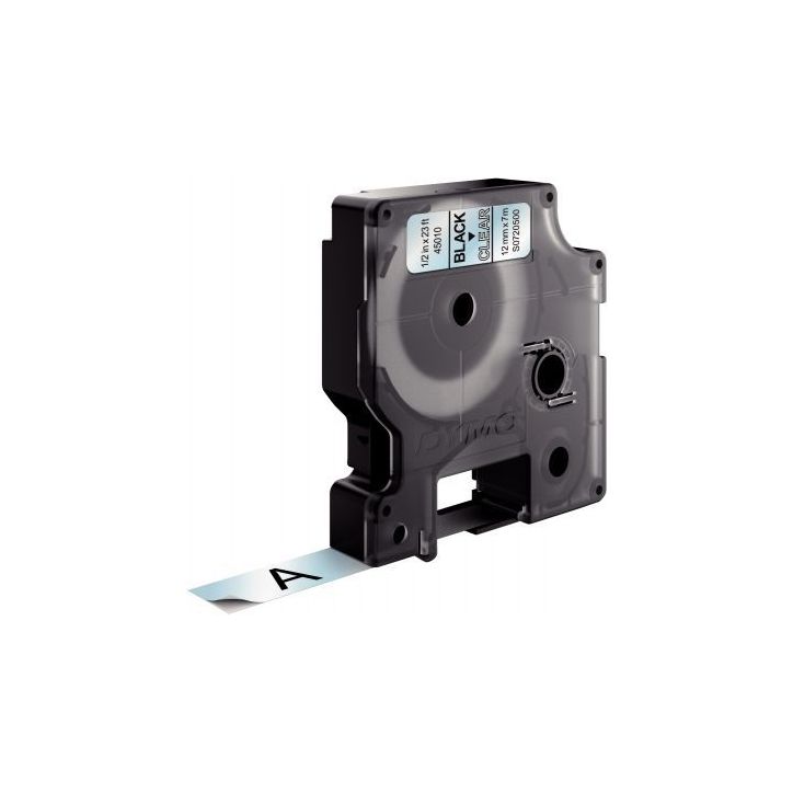 DYMO Ruban D1 Noir/transparent 12mmx7m S0720500