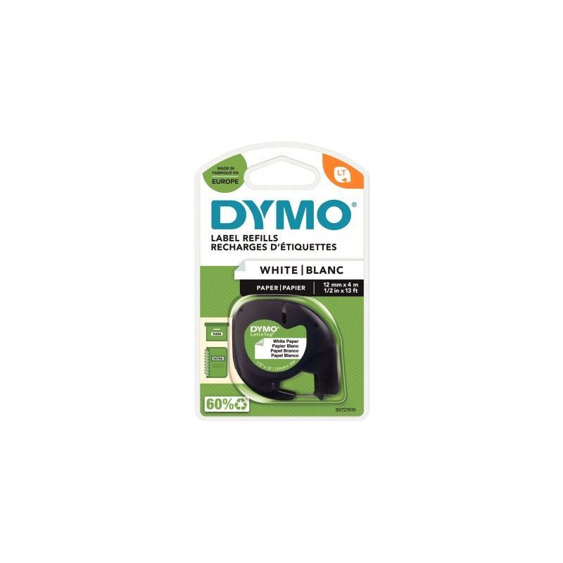 Achetez DYMO Ruban papier LetraTag Noir/Blanc 12 mm x 4 m pas cher sur Ma Rentrée Scolaire Achetez DYMO Ruban papier LetraTag Noir/Blanc 12 mm x 4 m pas cher sur Ma Rentrée Scolaire