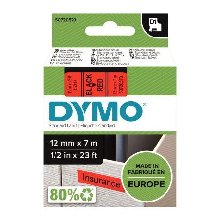 Achetez Recharge DYMO D1 12 mm x 7 m noir et rouge S0720570 DYMO pas cher sur Ma Rentrée Scolaire