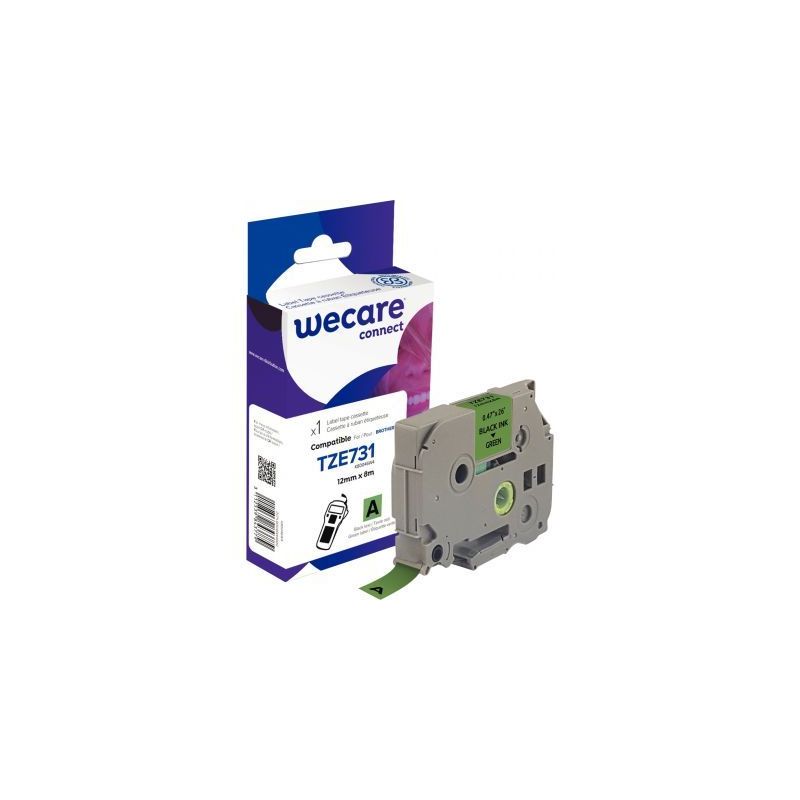 Achetez Ruban TZE 731 noir sur vert 12 mm x 8 m compatible K80046W4 WECARE ARMOR pas cher sur Ma Ren.. Achetez Ruban TZE 731 noir sur vert 12 mm x 8 m compatible K80046W4 WECARE ARMOR pas cher sur Ma Ren..