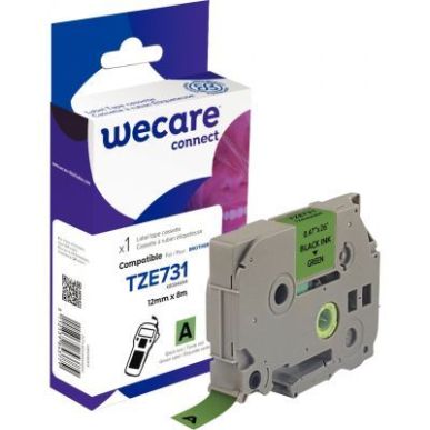 Achetez Ruban TZE 731 noir sur vert 12 mm x 8 m compatible K80046W4 WECARE ARMOR pas cher sur Ma Ren..