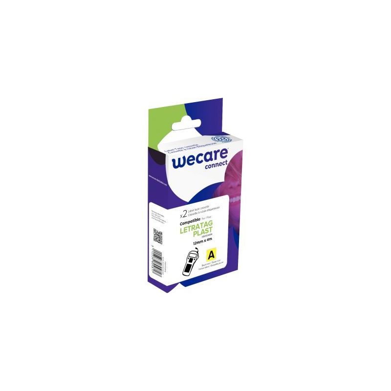 Achetez Pack de 2 letratag plastique noir sur jaune 12 x 4 m compatible K80004W4 WECARE ARMOR pas ch.. Achetez Pack de 2 letratag plastique noir sur jaune 12 x 4 m compatible K80004W4 WECARE ARMOR pas ch..