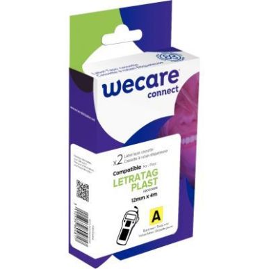 Achetez Pack de 2 letratag plastique noir sur jaune 12 x 4 m compatible K80004W4 WECARE ARMOR pas ch..