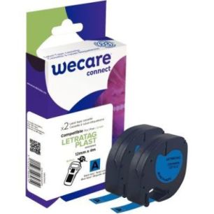 Achetez Pack de 2 letratag plastique noir sur bleu 12 x 4 m compatible K80056W4 WECARE ARMOR pas che..