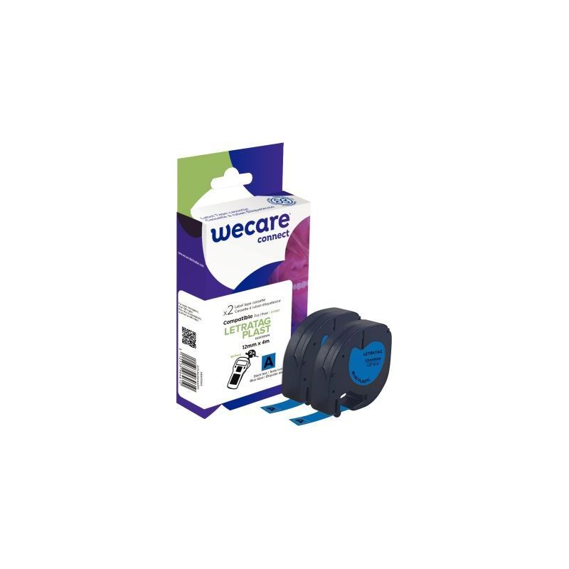 Achetez Pack de 2 letratag plastique noir sur bleu 12 x 4 m compatible K80056W4 WECARE ARMOR pas che.. Achetez Pack de 2 letratag plastique noir sur bleu 12 x 4 m compatible K80056W4 WECARE ARMOR pas che..