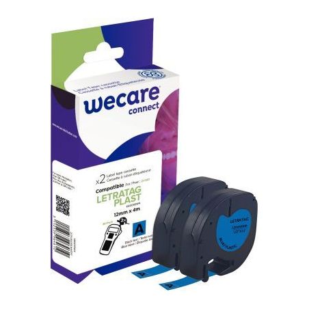 Achetez Pack de 2 letratag plastique noir sur bleu 12 x 4 m compatible K80056W4 WECARE ARMOR pas che..