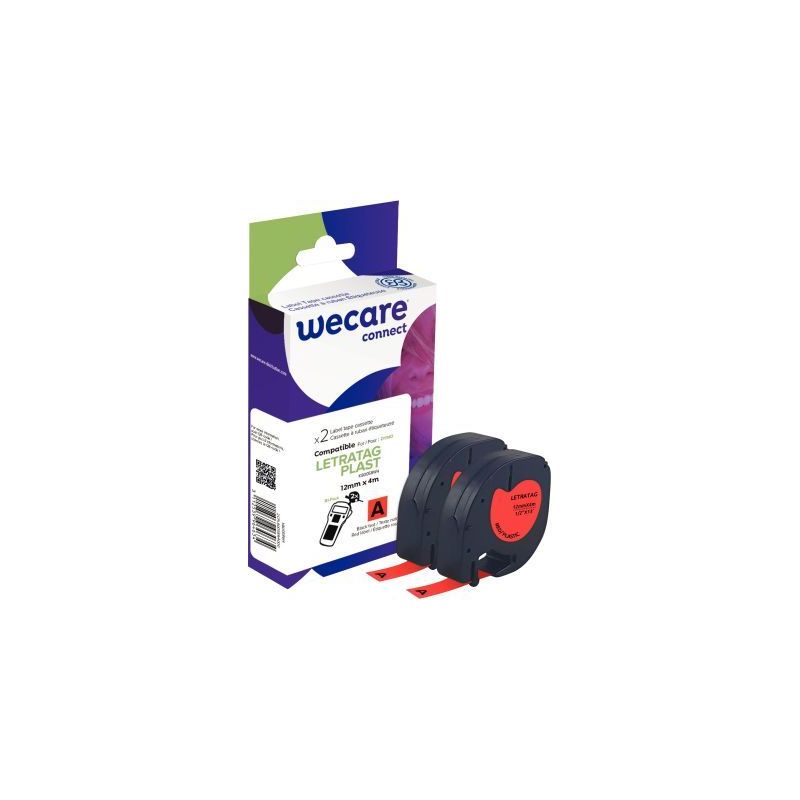 Achetez Pack de 2 letratag plastique noir sur rouge 12 mm x 4 m compatible K80058W4 WECARE ARMOR pas.. Achetez Pack de 2 letratag plastique noir sur rouge 12 mm x 4 m compatible K80058W4 WECARE ARMOR pas..