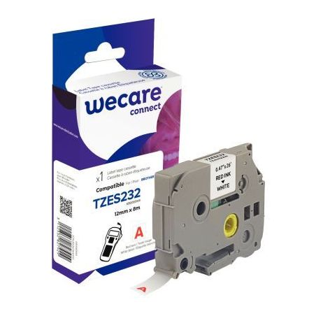Achetez Ruban TZE 232 rouge sur blanc 12 mm x 8 m compatible K80065W4 pas cher sur Ma Rentrée Scola..