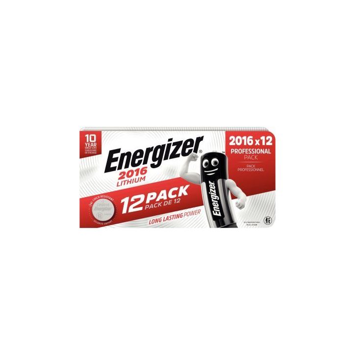 Paquet 12 piles lithium 3V CR2016 7638900441888 ENERGIZER