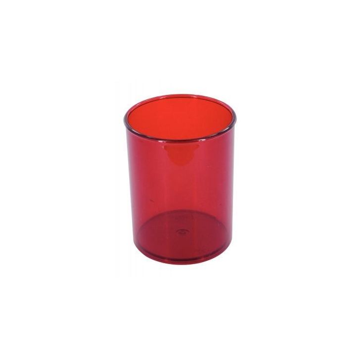 Pot à crayon transparent rouge 205-53