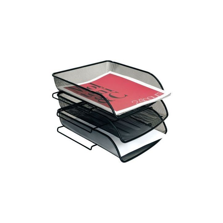 Corbeille à courrier en métal Mesh noir MESHFRA N MESH ALBA