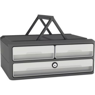 Achetez Module 3 tiroirs Moovup secure gris foncé / gris clair + 2 clés 1091216361 CEP pas cher su..