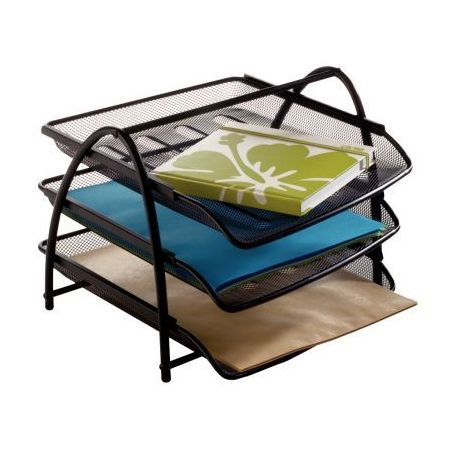 Achetez Set 3 corbeilles coulissantes en métal mesh noir MESHTRAY3 N MESH ALBA pas cher sur Ma Rent..