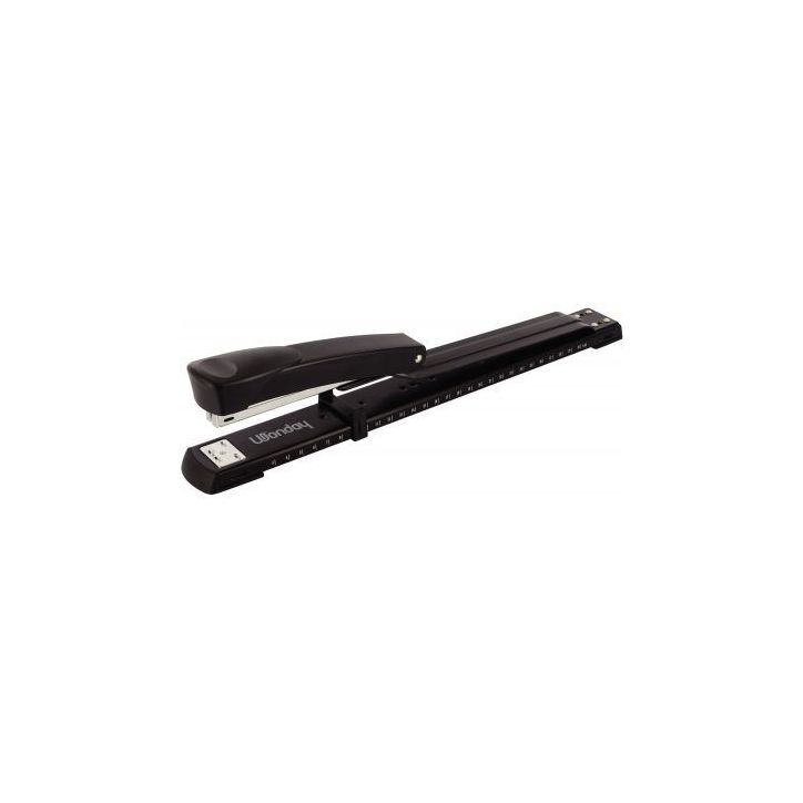 Agrafeuse long bras 24/6 et 26/6 capacité 20 feuilles Noir