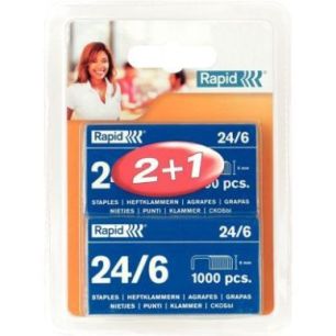 Blister de 2 000 + 1 000 agrafes 24/6 20710621 RAPID ESSELTE Blister de 2 000 + 1 000 agrafes 24/6 20710621 RAPID ESSELTE