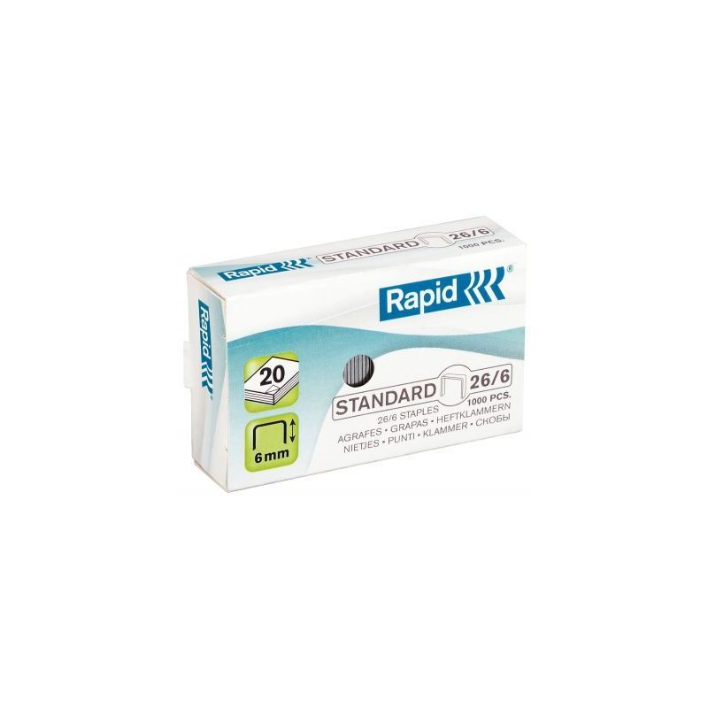 Achetez RAPID Agrafes Nº26/6 galvanisées en boîte de 1000 pas cher sur Ma Rentrée Scolaire Achetez RAPID Agrafes Nº26/6 galvanisées en boîte de 1000 pas cher sur Ma Rentrée Scolaire