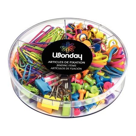 Achetez WONDAY Kit de petites fournitures assortis Fun : élastique, punaise, trombone, push pins, p..