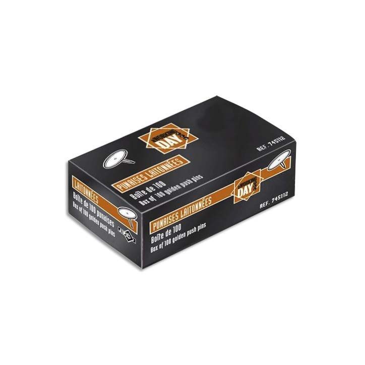 Boîte de 100 punaises laitonnées