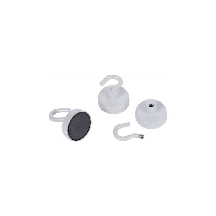 Blister 3 crochets de suspension magnétique diamètre 25mm blanc FAI700472