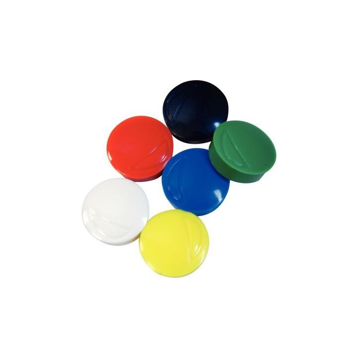 Blister de 6 punaises magnétiques, diamètre 22 mm assortis FAI220092 SAFETOOL