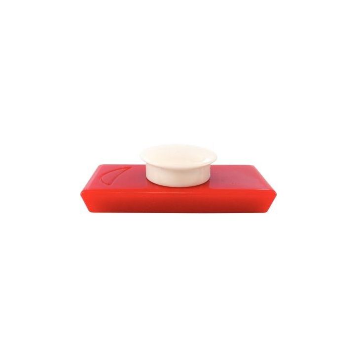Plaquette de 2 aimants rectangulaires Rouge sans téton - Format : 2,3 x 5,5 cm