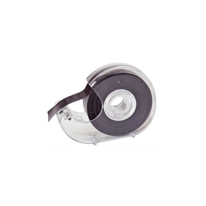 WONDAY Dévidoir transparent en PS + Ruban Noir à  bande magnétique et adhésive 19 mm x 7 mètres