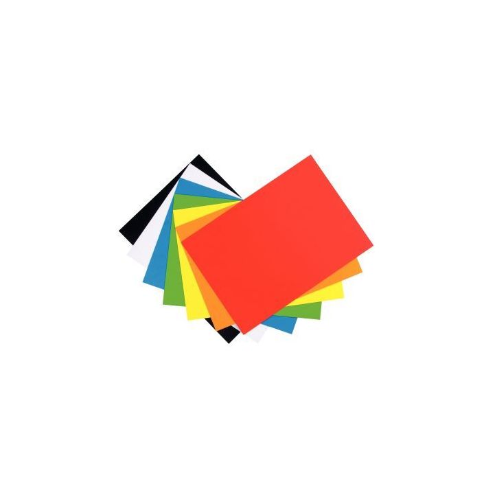 Lot de 7 feuilles magnétiques, A4 (21 x 29,7 cm) couleurs assorties 73488