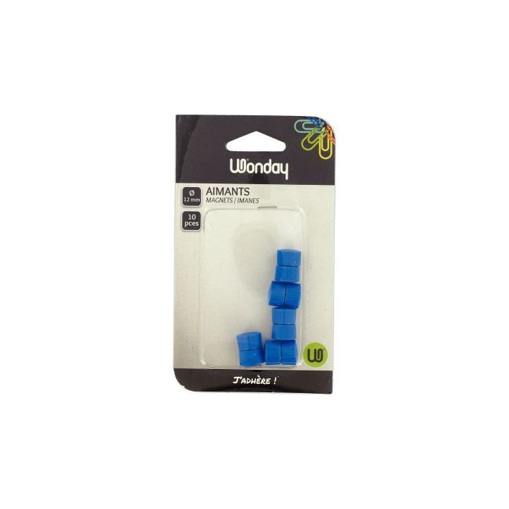 Blister de 10 punaises magnétiques, diamètre 12 mm bleu FAI120102 SAFETOOL