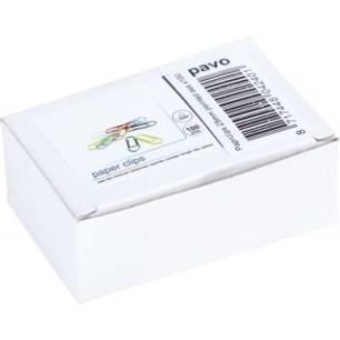 Achetez Boîte de 100 trombones 25 mm, couleurs assorties 8042401 PAVO pas cher sur Ma Rentrée Scol..