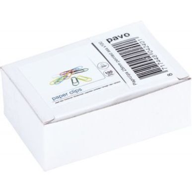 Achetez Boîte de 100 trombones 25 mm, couleurs assorties 8042401 PAVO pas cher sur Ma Rentrée Scol..