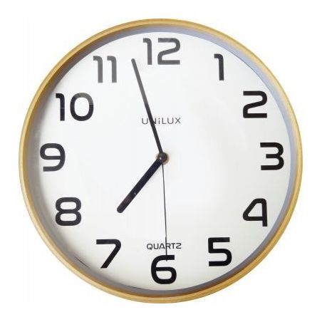 Achetez Horloge murale diamètre 31,5 bois et blanc 400094591 UNILUX pas cher sur Ma Rentrée Scolai..