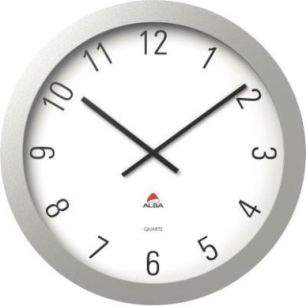 Achetez ALBA Horloge murale géante Horgiant contour ABS D60 cm Gris, chiffres Noirs lentille en ver..
