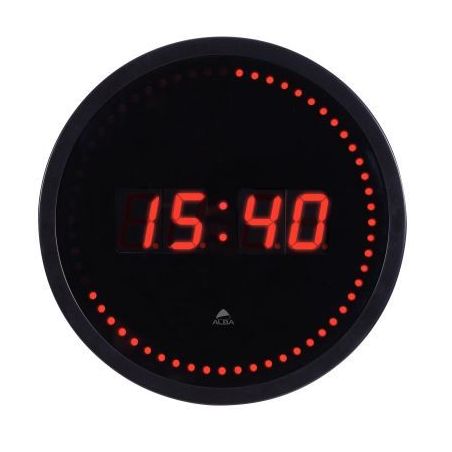 Achetez ALBA Horloge à  led Horled cadre plastique Noir lentille en verre D30cm affichage numériq..
