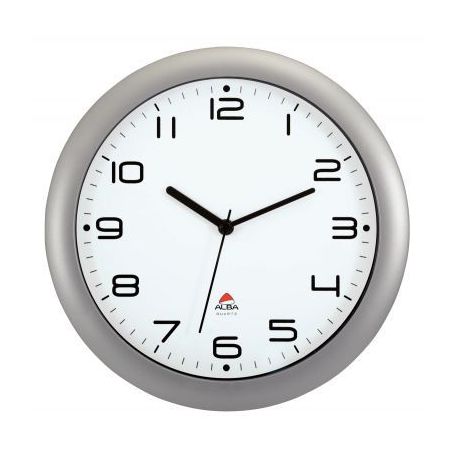 Achetez ALBA Horloge murale Hornew silencieuse métal Gris, pile AA non fournie - Diamètre 30 cm pa..