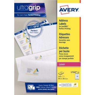 Achetez Paquet de 210 étiquettes adresse laser blanc 99,1x38,1mm L7163-15 AVERY pas cher sur Ma Ren..